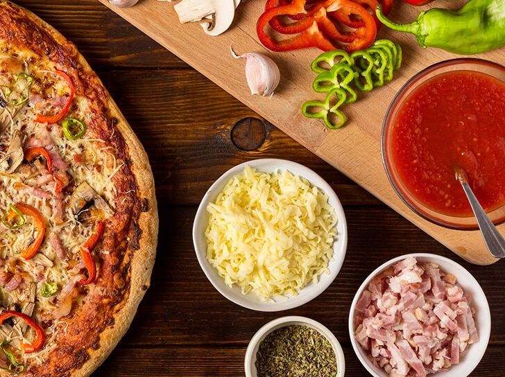 ingrédients et garnitures pizza